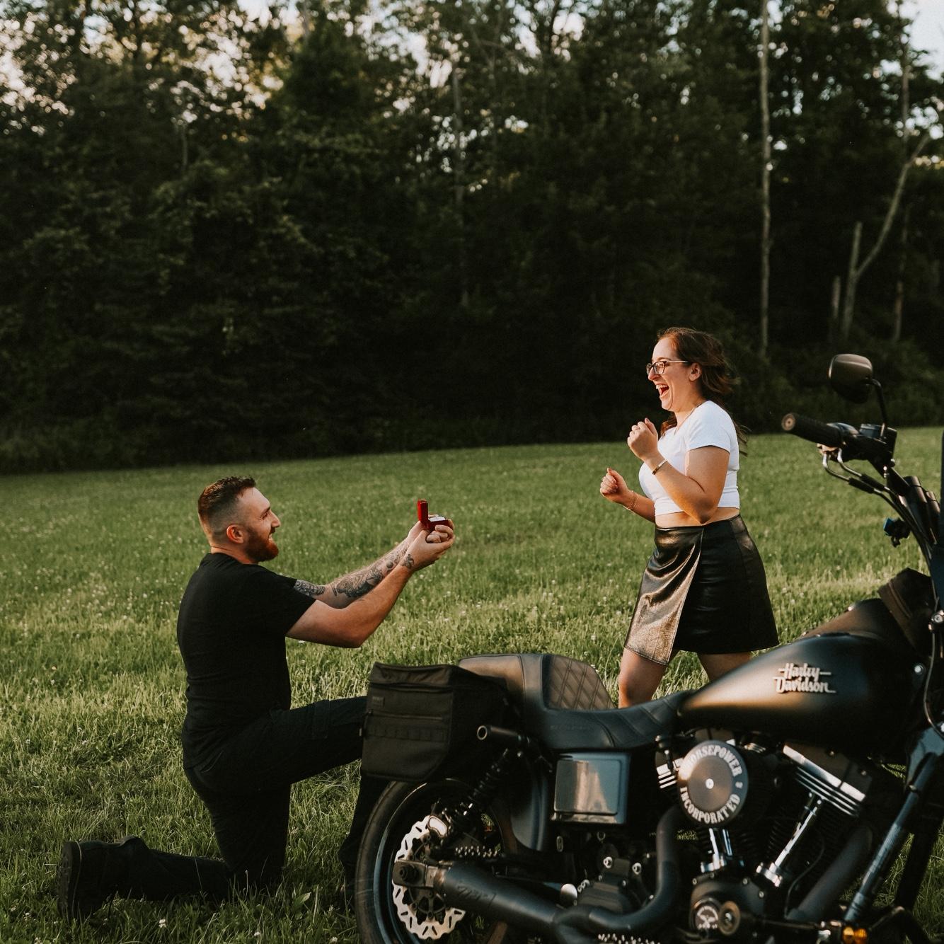 Fun fact: we actually staged our engagement shoot that we posted on social media. Here is the ACTUAL photo of Chris proposing!
