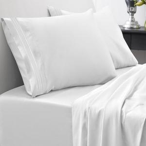 Sweet Home Collection 1800 Thread Count Egyptian Quality Brushed Microfiber 4 Piece Deep Pocket Bed Sheet Set, Queen, White