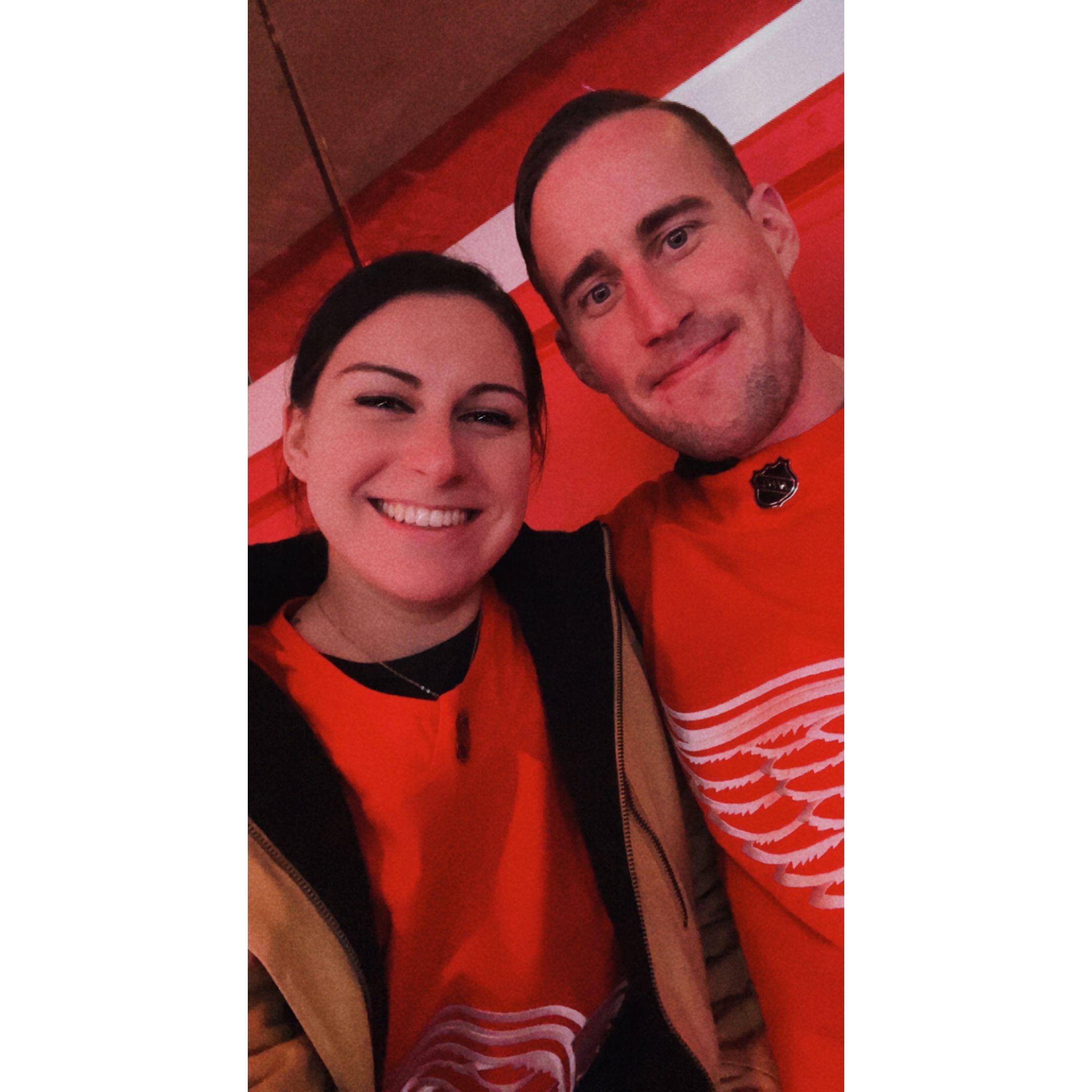 Courtney's first Red Wings game in Detroit, MI. Ringing in the New Year!