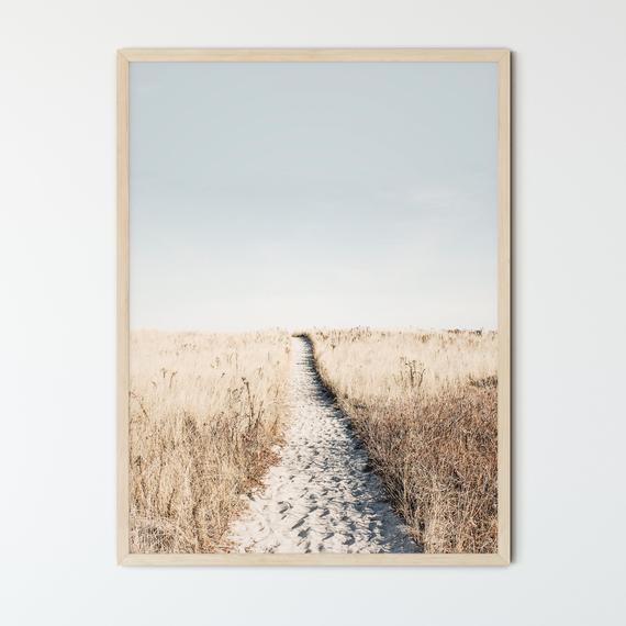 Beach Wall Art FRAMED, Sandy Beach Pathway Print, Beach Grass Print, Seashore Photography, Seaside Decor