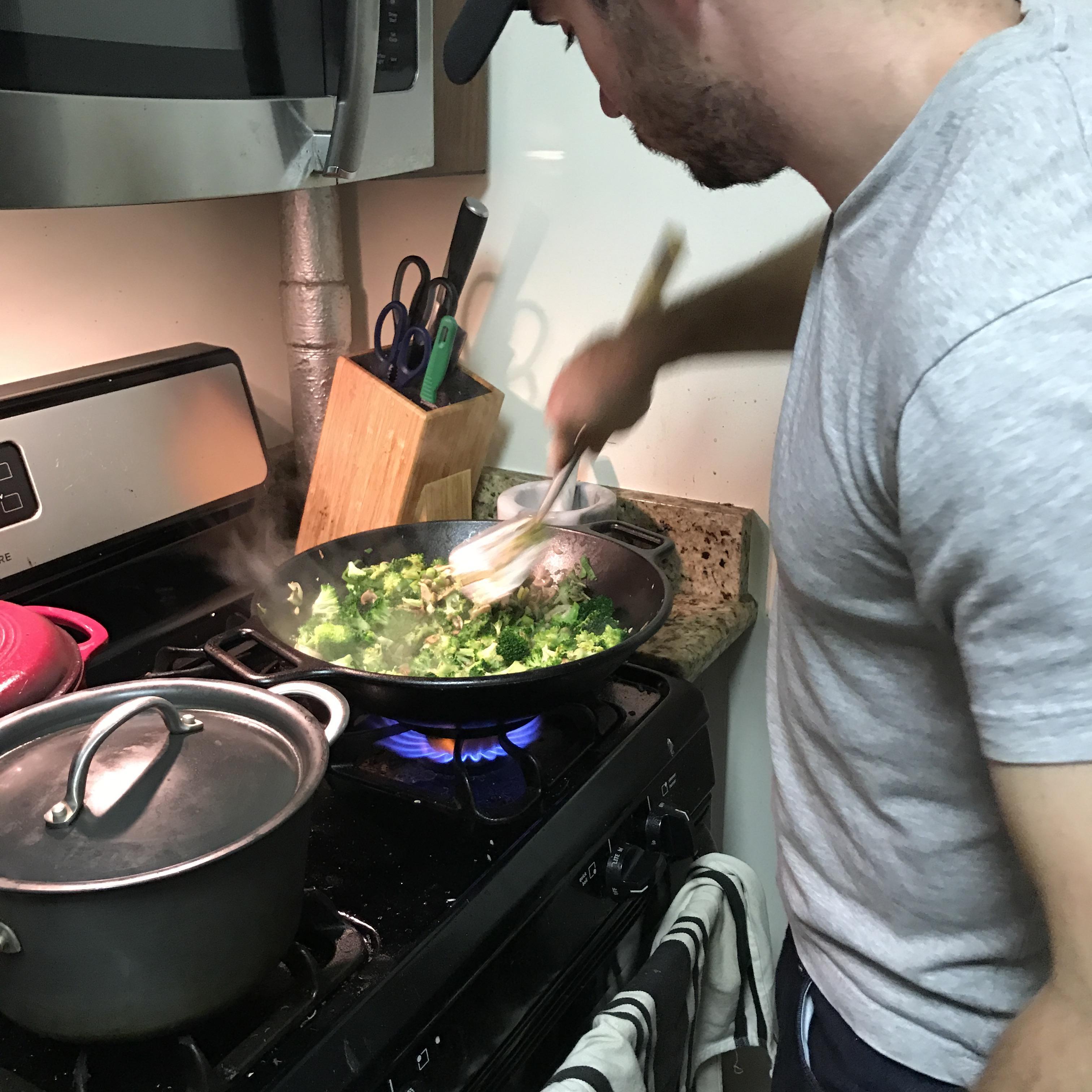 Charlie cooking something delicious, as usual