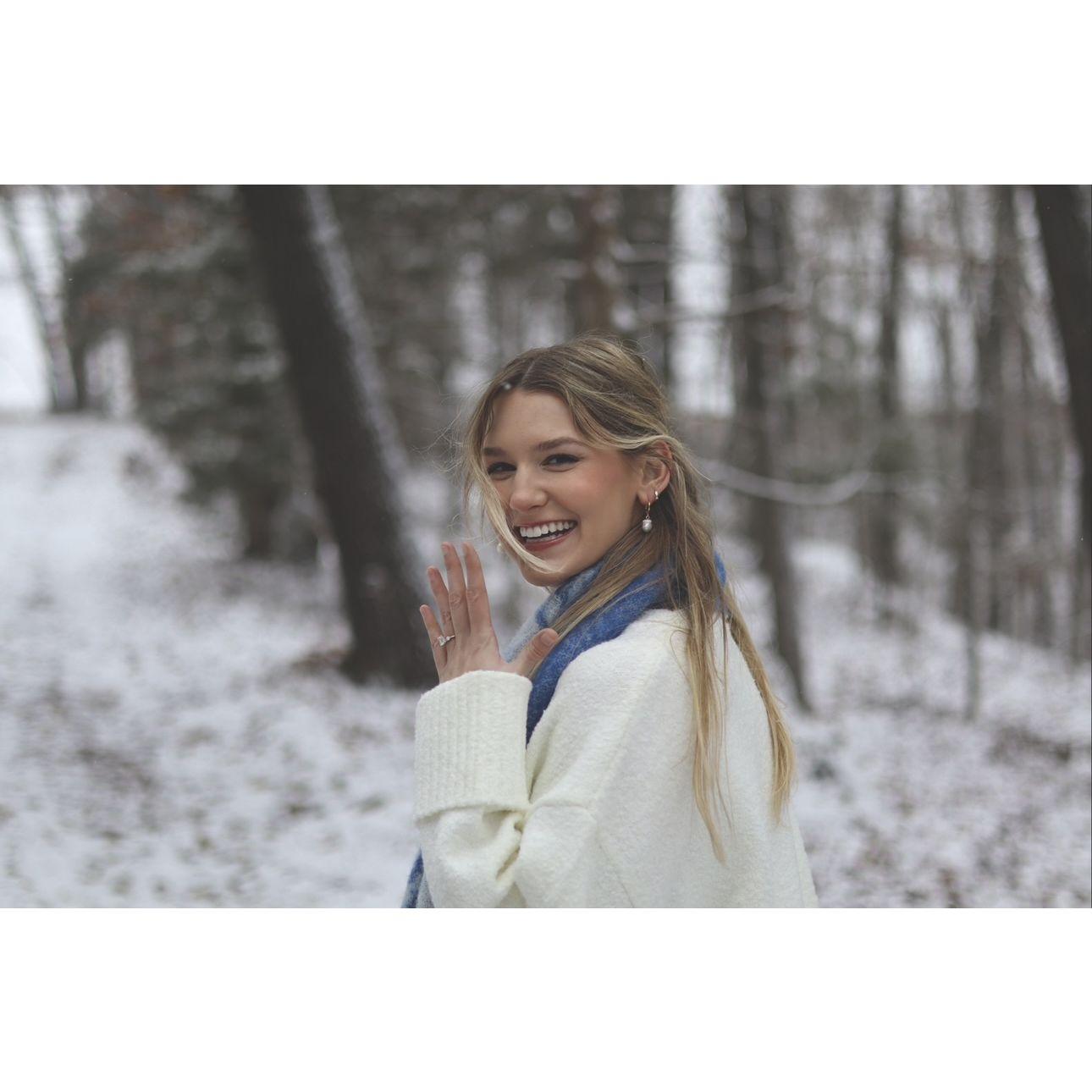 Walking in my winter wonderland with my dream ring!