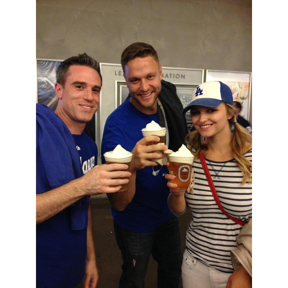 Cheers to our first Dodgers game with our good friend Dave.
