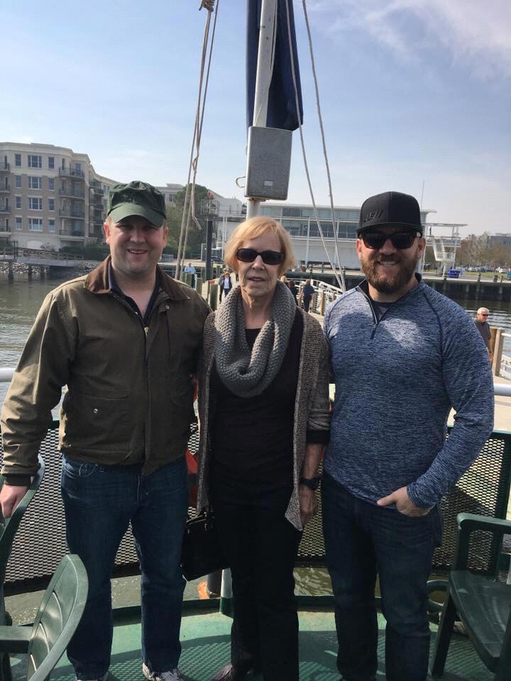 Brian, Peggy, and Brendan touring Charleston before Brian’s wedding