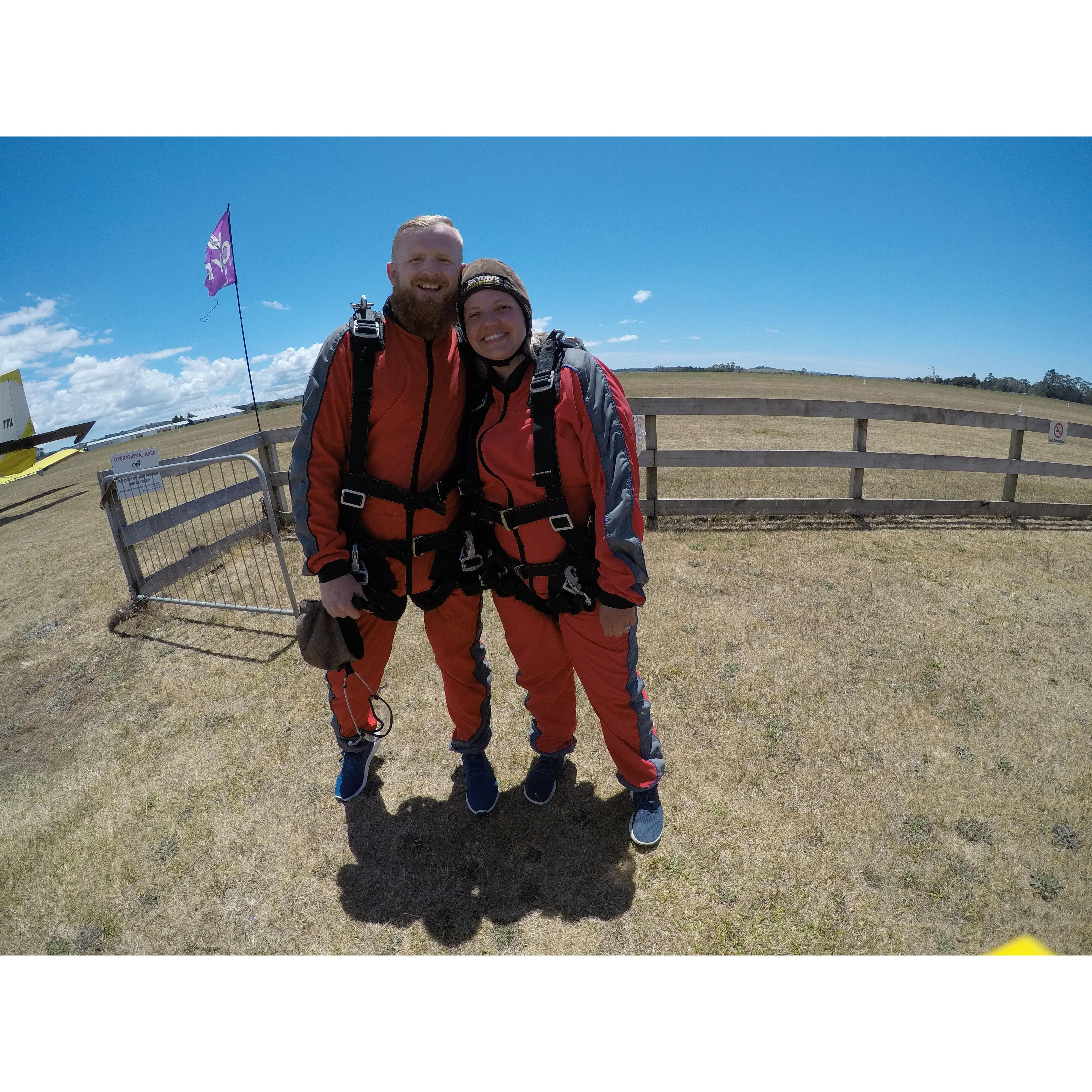 Liam's 35th birthday gift, Skydiving in the Bay of Islands, New Zealand, January 2021.