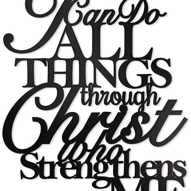 Vivegate I Can Do All Things Through Christ Metal Wall Art, 17"X13" Philippians 4 13 Christ Home Decor I Can Do All Things Through Christ Who Strengthens Me Religious Scripture