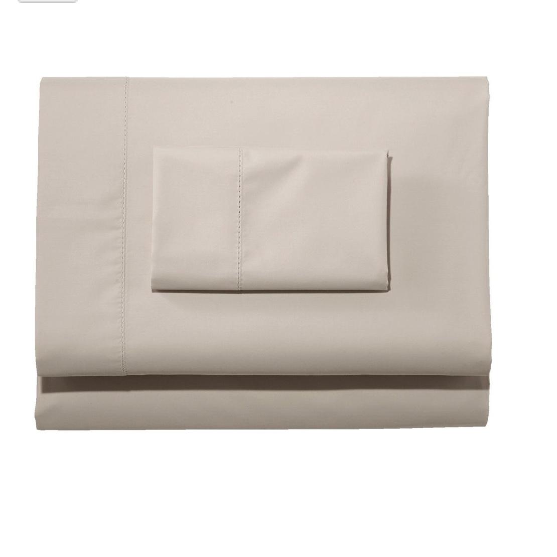 Silver sand color - 280-Thread-Count Pima Cotton Percale Sheet Set
