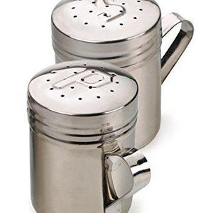 RSVP Endurance 18/8 Stainless Steel Stove Top Salt and Pepper Shakers, 10 ounce (.3L)