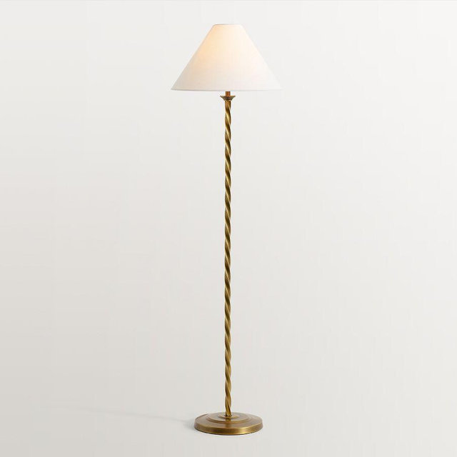 Harper Twisted Metal 59" Floor Lamp, Vintage Brass