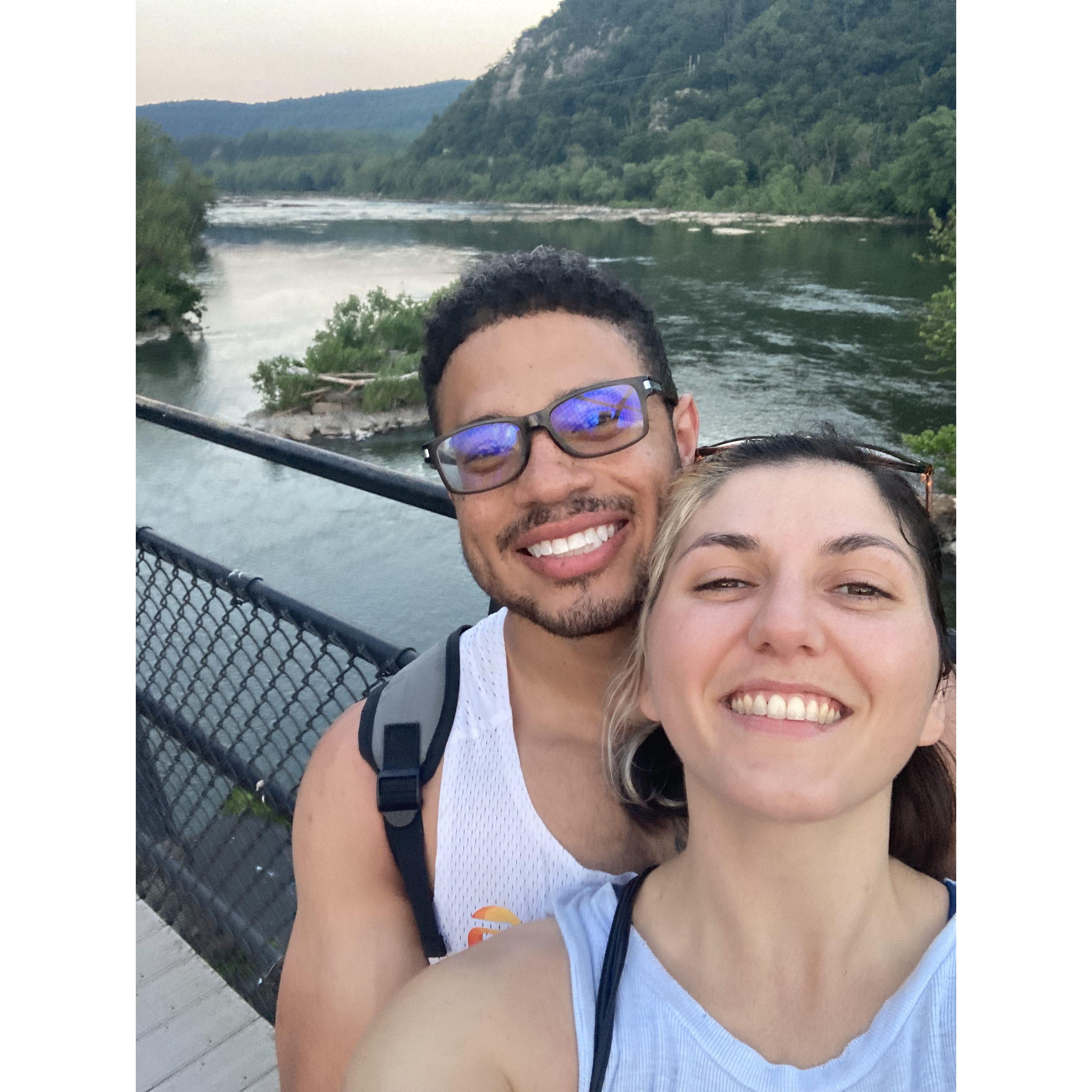 Right after we said "I love you" on our favorite hike in Harper's Ferry