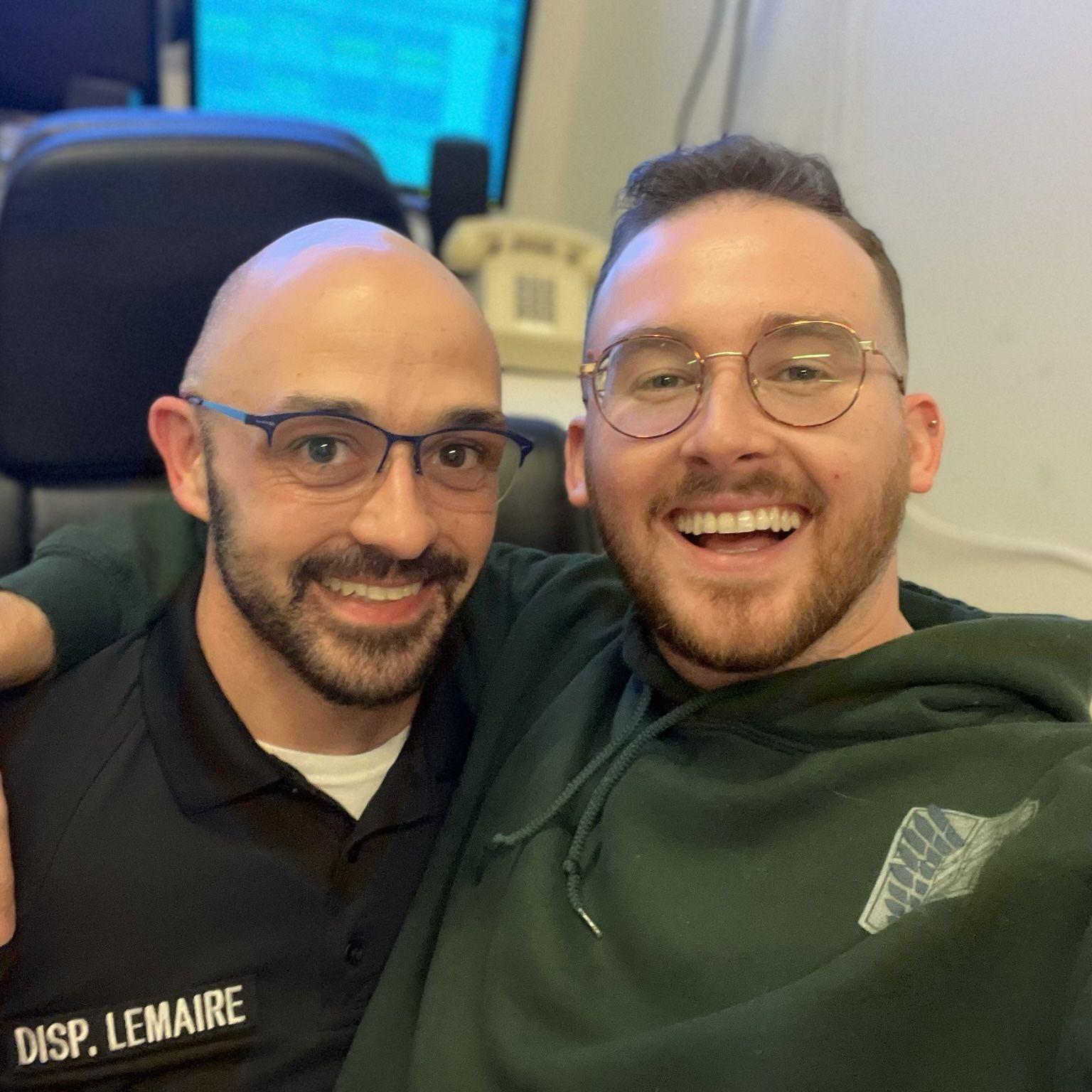 In the early days, Tom visiting Jason at work.