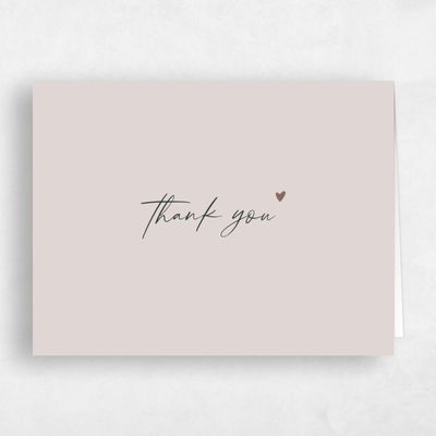 Dusty Blush, Pink Wedding Thank You - Marley Type