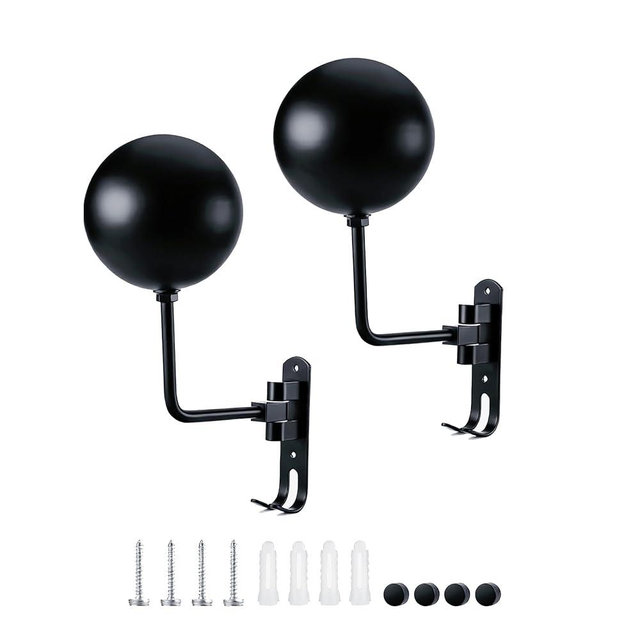 ITEQ Motorcycle Helmet Holder, 180° Rotating Metal Helmet Hanger, Motorcycle Helmet Display Stand, Helmet Rack with Double Hooks for Bike Coats, Caps, Sportswear, Hats & Motorcycle Gear (2 Pack)