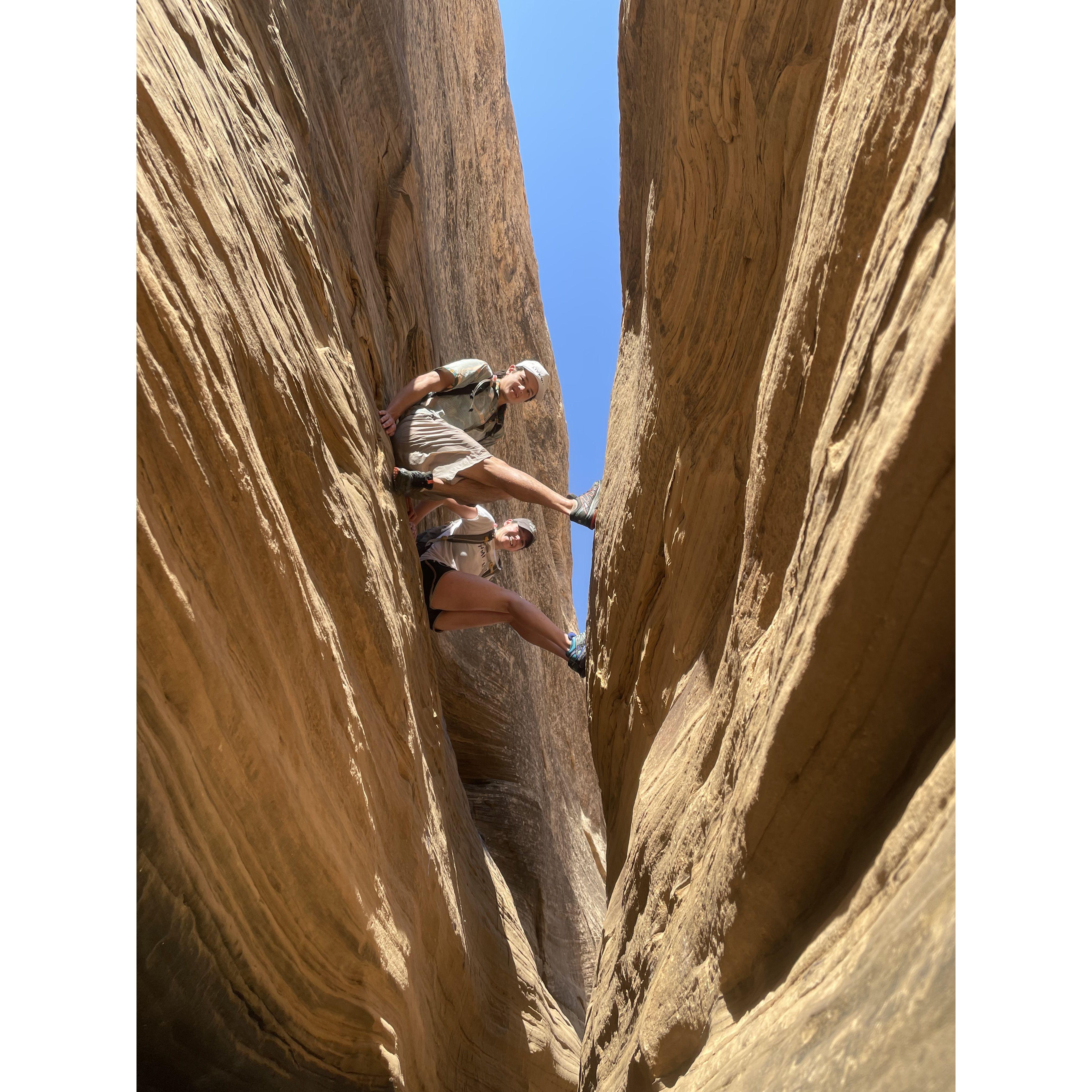 Slot canyoning somewhere in Utah. 2021