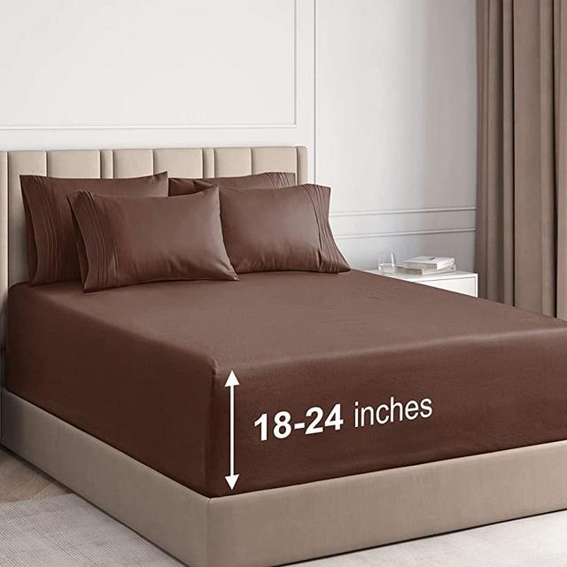 Extra Deep Pocket Sheets - 6 Piece Sheet Set - Queen Sheets Deep Pocket- Extra Deep Pocket Queen Sheets - Deep Fitted Sheet Set - Extra Deep Pocket Queen Size Sheets - Easily Fits Extra Deep Mattress
