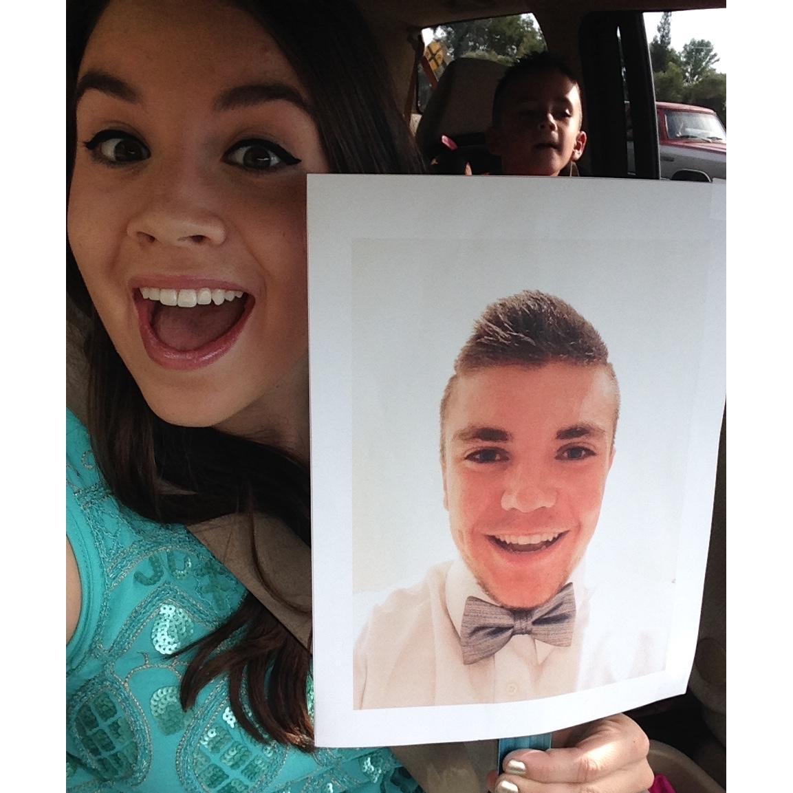 Armand was in South Africa for my senior homecoming, so I brought this printout of his head... haha!