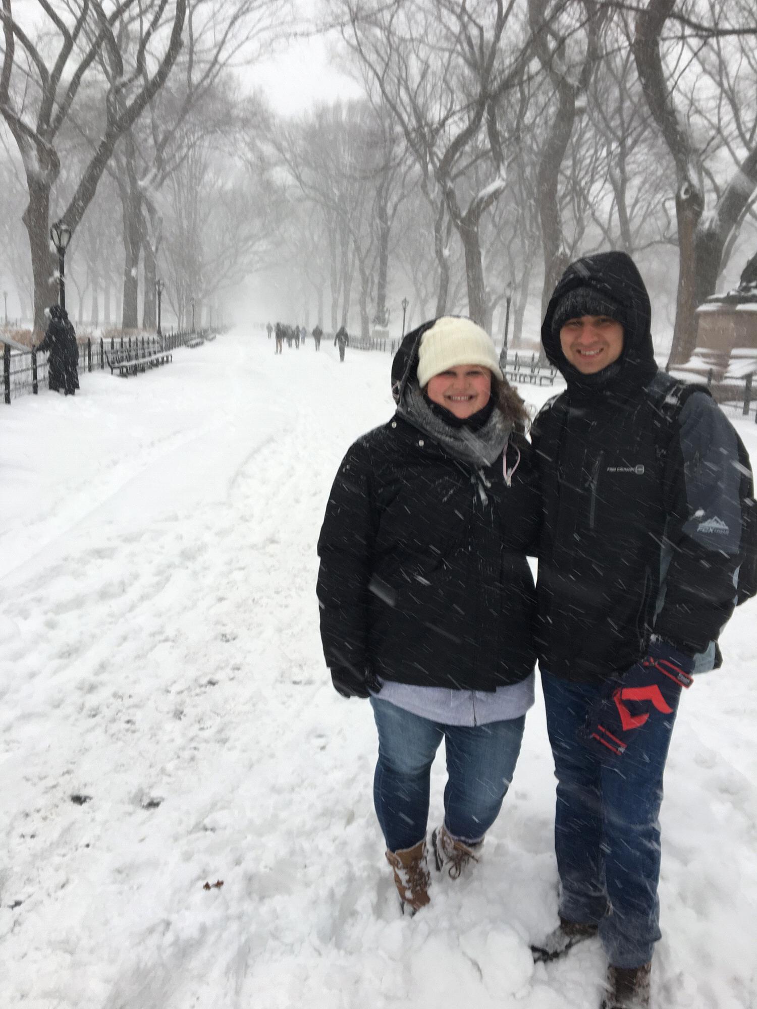 Central Park during the blizzard