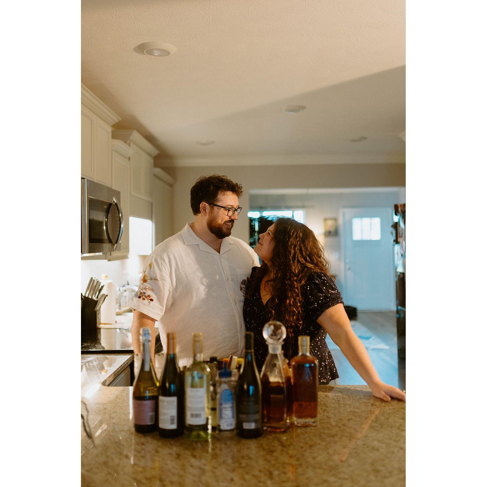 For our engagement photo shoot, we spun records and made old fashioneds. It was perfectly us!