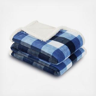 Herringbone Check Plaid Throw Blanket
