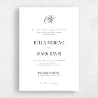 White Wedding Invitation - Kennedy Portrait