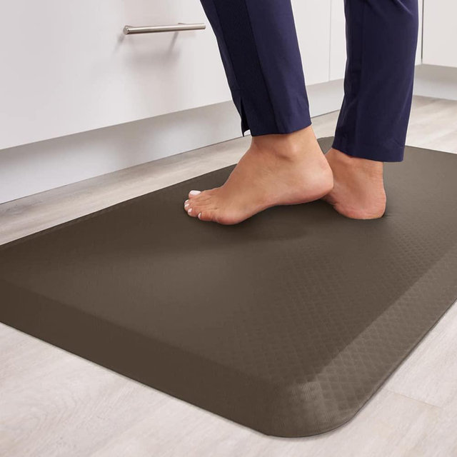 KANGAROO 3/4" Thick Superior Comfort, Relieves Pressure, All Day Ergonomic Stain Resistant Floor Rug Anti Fatigue Cushion Mat, Durable Standing Desk, Foam Pad Mats Kitchen, Office, 20x32, Cappuccino