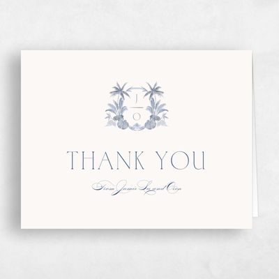 Dark Cobalt, Grey Wedding Thank You - Somrig Landscape