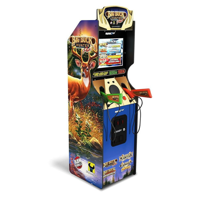 Arcade1Up Big Buck Hunter Pro Deluxe Arcade Machine for Home, 5-Foot-Tall Stand-up Cabinet, 4 Classic Games, and 17-inch Screen