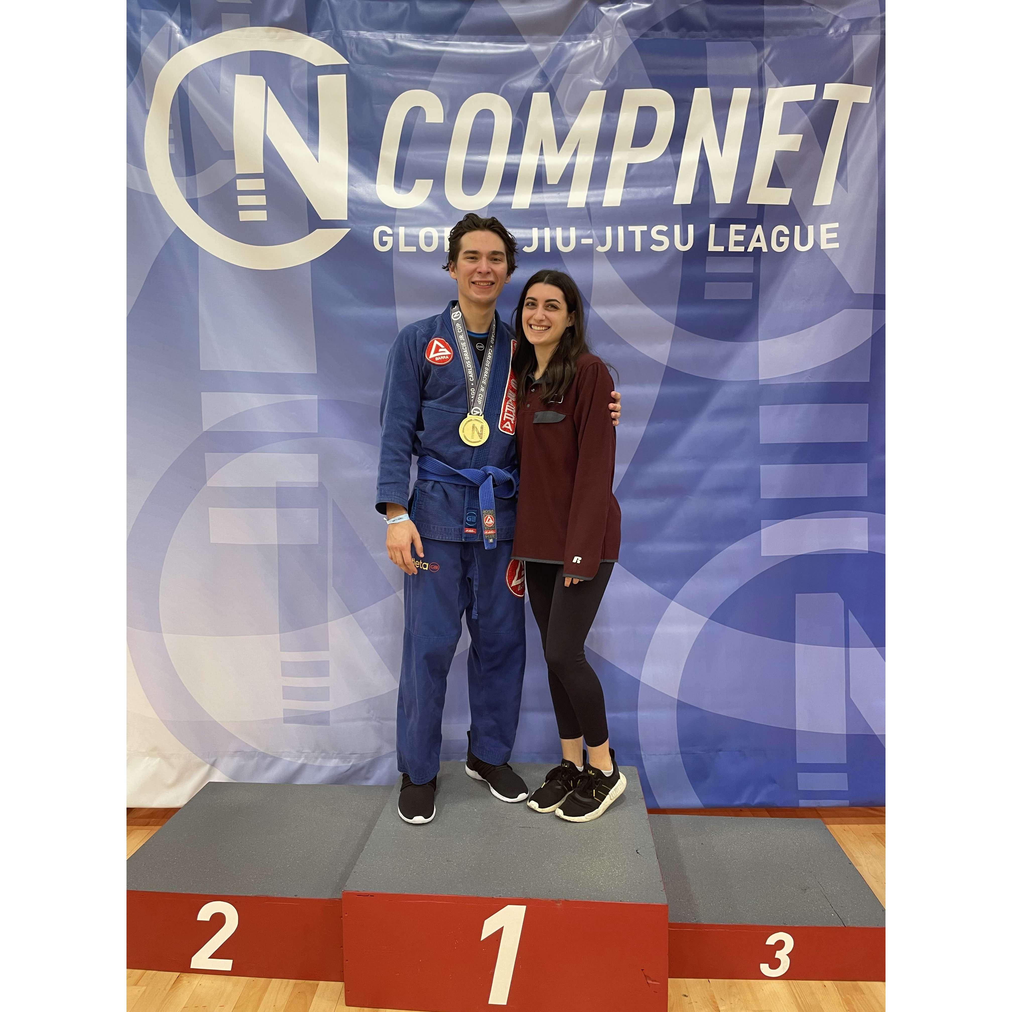 After Jordan won a ninja competition. October, 2021