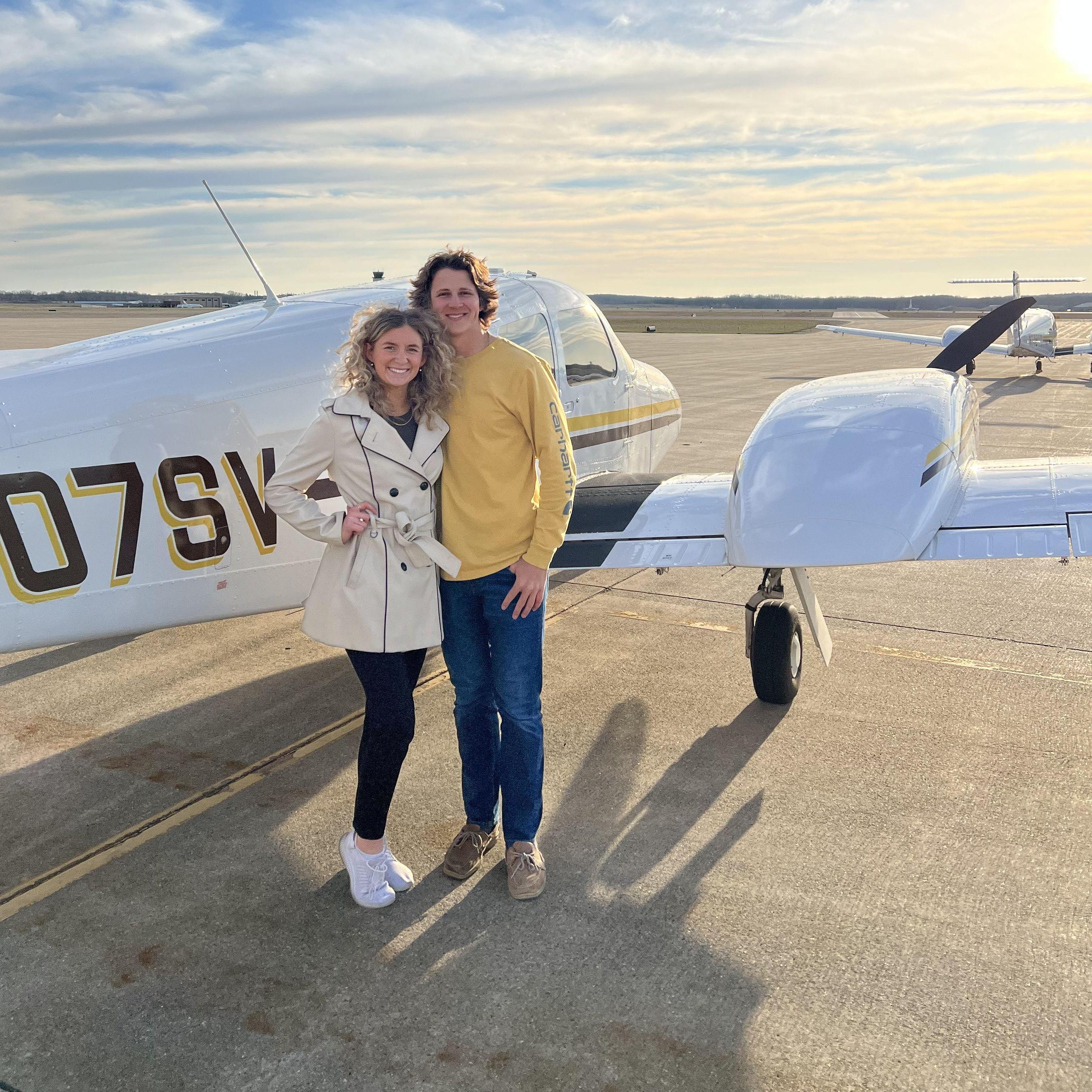 We met at Western Michigan University in the Aviation program. When our professor told us we could choose our own seats, Jack worked up the courage to sit next to Kendra. We’ve been flying through life together ever since!