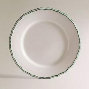 Earthenware Dinner Plate with Contrasting Rim