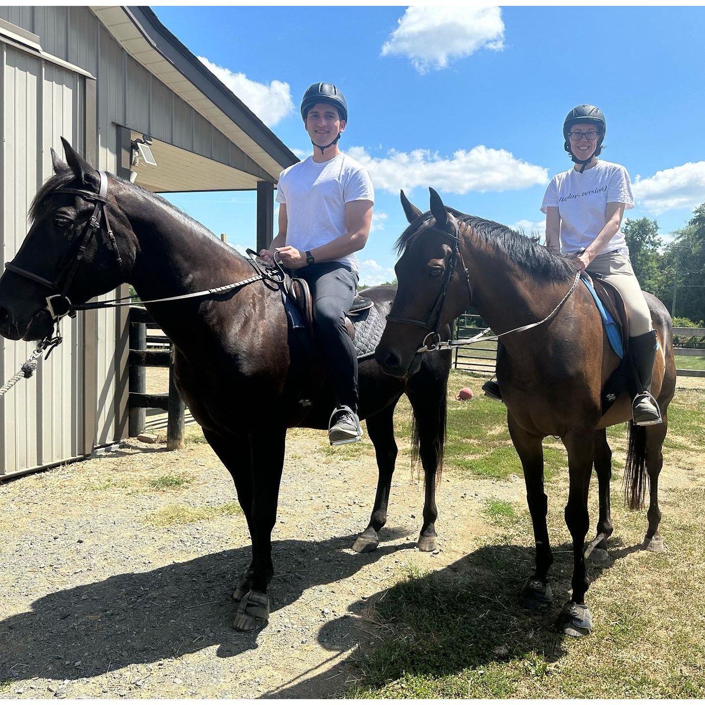 Eric took Emily horseback riding for her 30th birthday