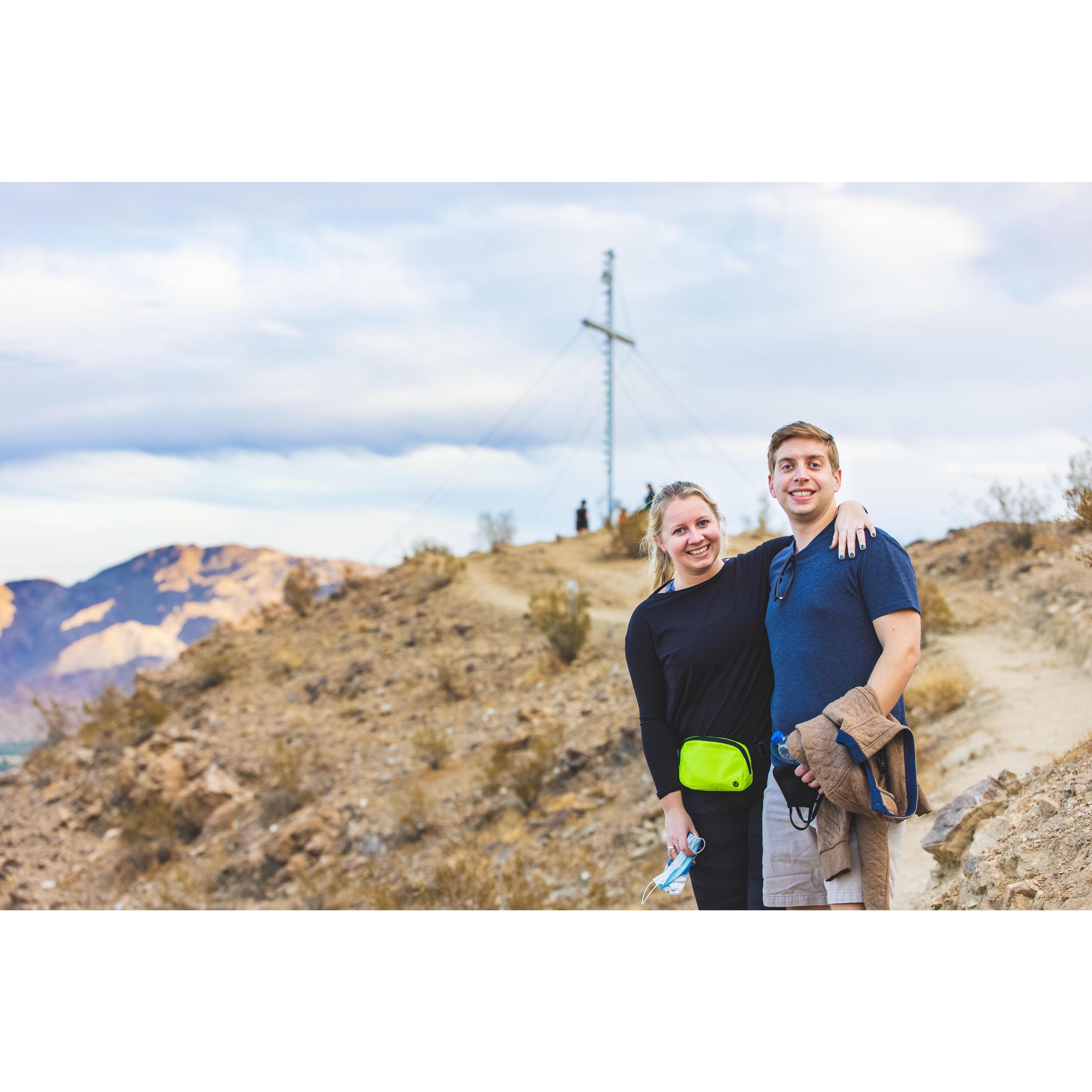 Hike to the Cross in Palm Desert, CA. Where Patrick popped the question!