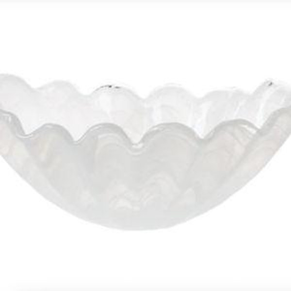Onda Glass White Large Bowl