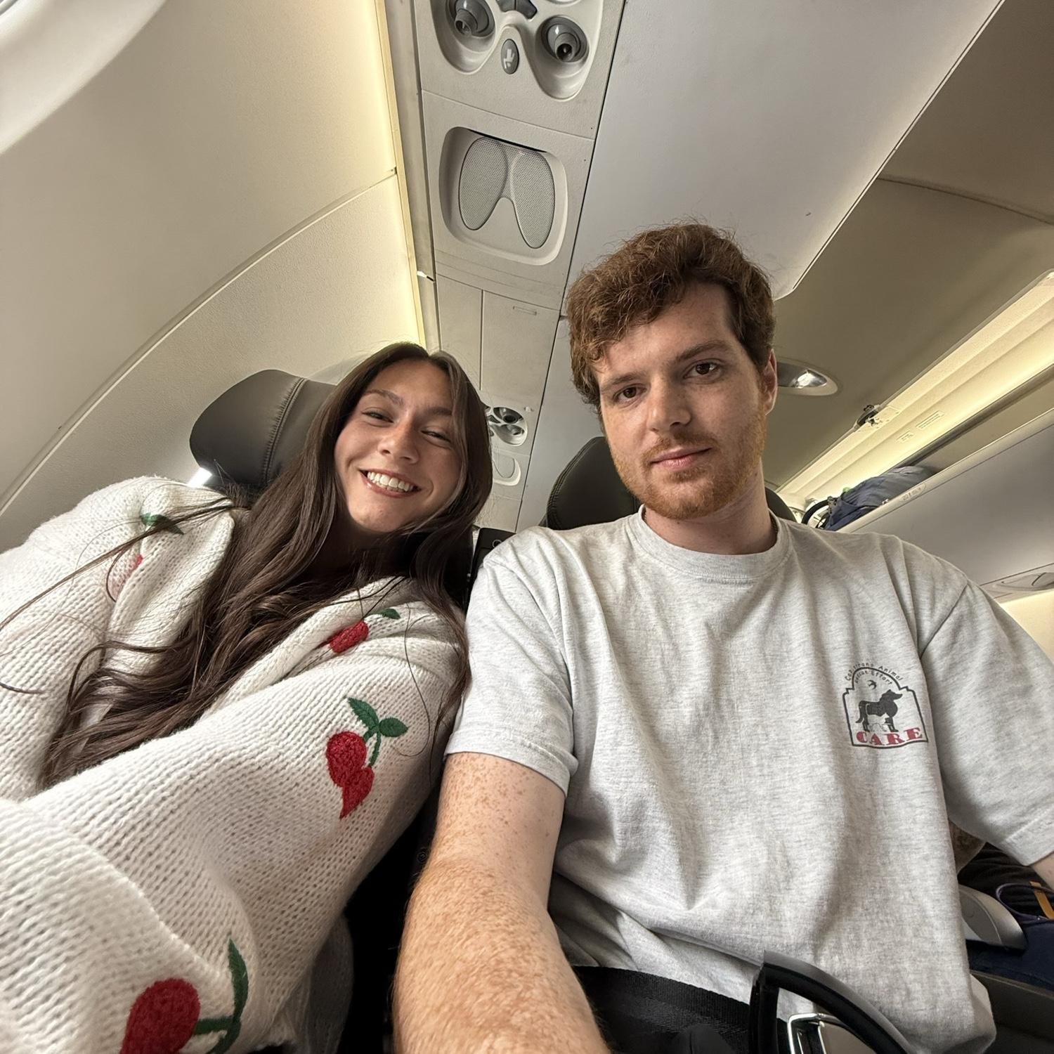 Mia's first time on a plane!