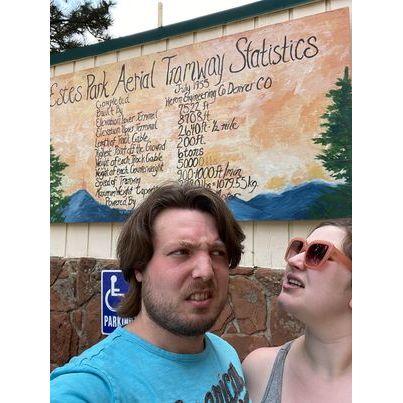 We were both very confused and concerned for a few moments regarding the tramway's statistics sign. We laughed so hard we needed a picture.