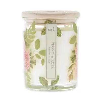 Bee & Willow™ Home Peony and Rose 15 oz. Cylinder Jar Candle with Wood Lid