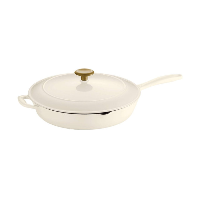 Tramontina 12" Enameled Cast Iron Covered Skillet - Latte
