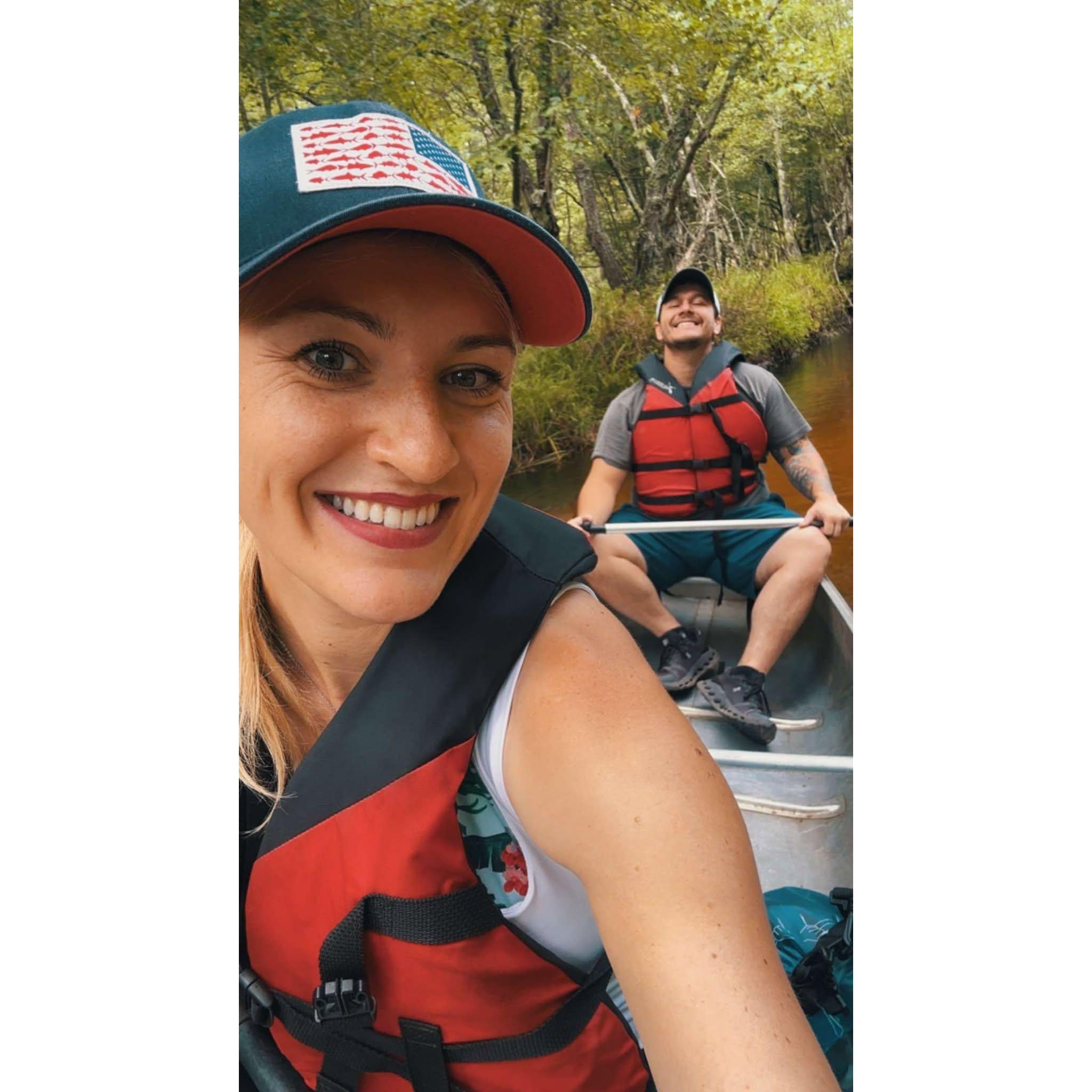 Kayaking on the Mullica River in the beautiful surroundings of Pinelands. Summer 2024