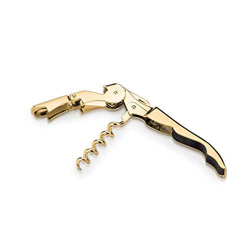 Viski 3717 Belmont Plated Waiter's Corkscrew Signature Bar Cart, Wine Tool, Accessory, 0.75", Gold