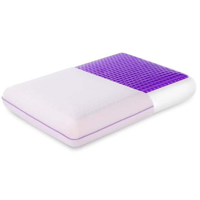 EGOHOME Cooling Memory Foam Pillow with Two-Sided Reversible Cover, Neck Support for Back, Stomach, and Side Sleepers, Washable Removable Cover, All-Season Comfort, Purple