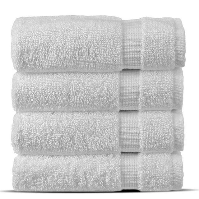 Chakir Turkish Linens Hotel & Spa Quality, Highly Absorbent 100% Cotton Turkish Washcloths (4 Pack, White)