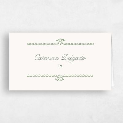 Pale Jade, Green Wedding Place Card - Carmel
