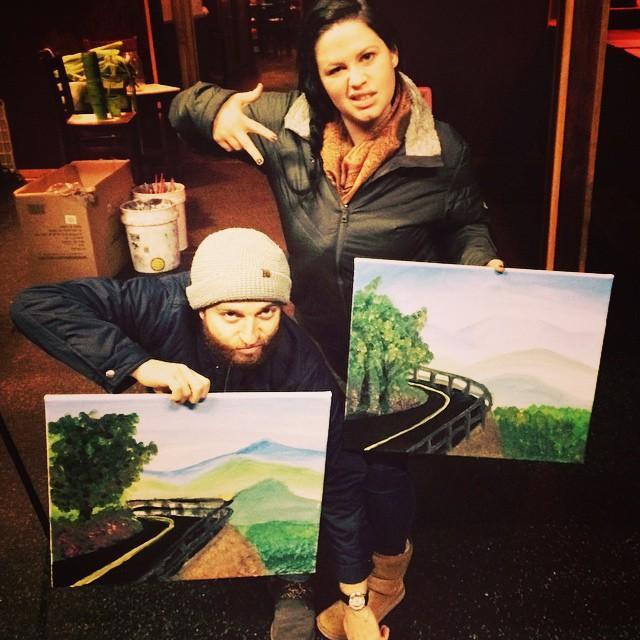 Our 2nd paint nite date! Unfortunately we don't have any of our "artwork" displayed.