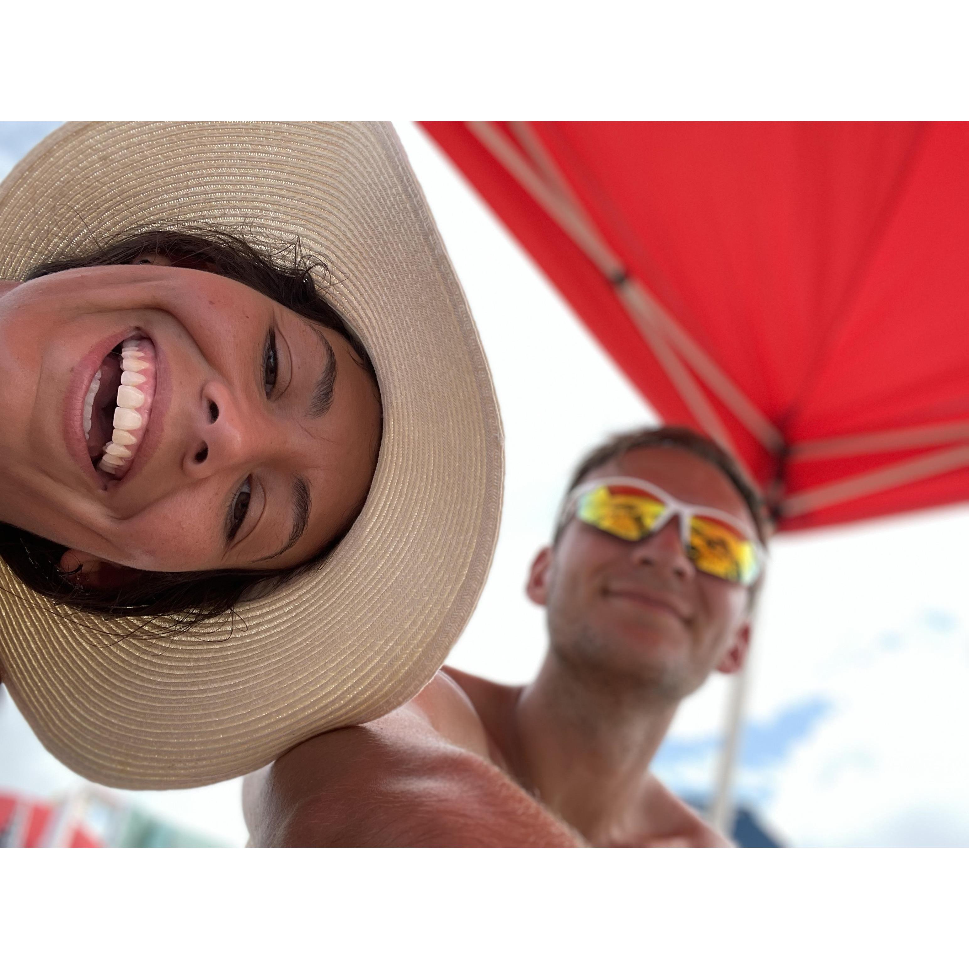 "Hey, let's take a selfie" *immediately takes picture by accident and ends up keeping it cause she likes it*