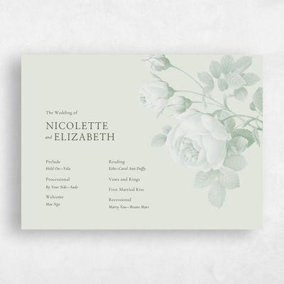 Light Green Wedding Program - Milna