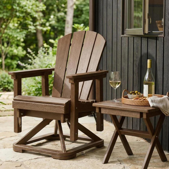 Perli™ Adirondack Swivel Glider Chair - Brown / 1 Chair