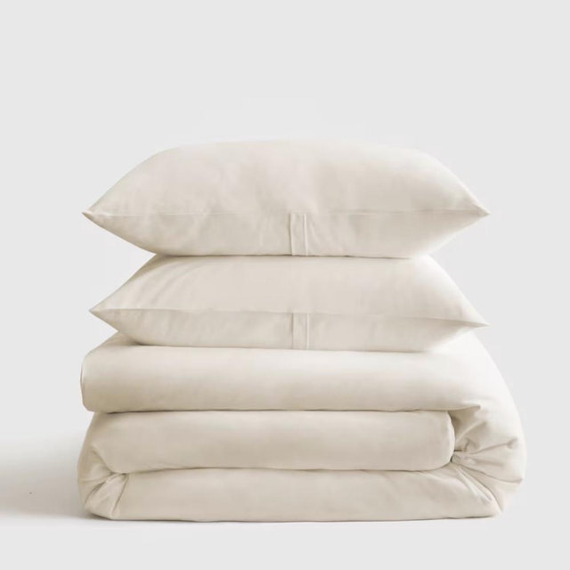 Organic Jersey Duvet Cover Set - Natural, King/Cal King