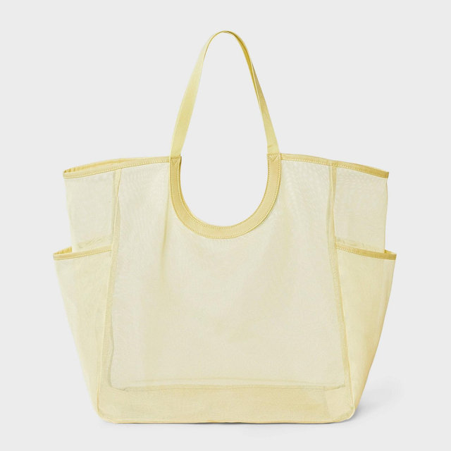 Packable Cut Out Mesh Tote Handbag - Shade & Shore™ Yellow