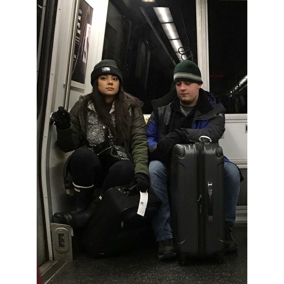 Us having a "great" time traveling