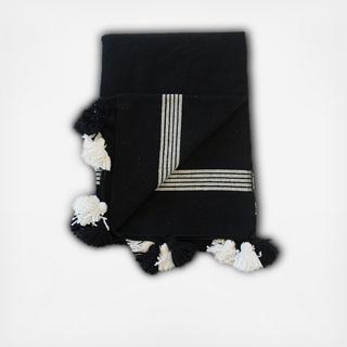 Moroccan Pom Pom & Stripe Blanket